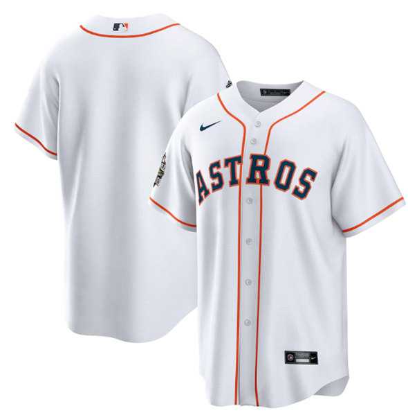 Men%27s Houston Astros Blank White 2022 World Series Home Stitched Baseball Jersey->houston astros->MLB Jersey
